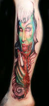 Zombie Betty Page tattoo