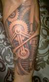 mech sleeve work in progress tattoo