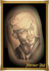40's portrait of grandfather tattoo