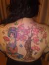 Geisha Cherry Blossom Butterfly coverup tattoo