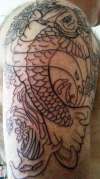 Koi Line work part 1 tattoo
