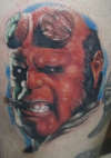Hellboy portrait tattoo