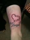 LIVE LAUGH LOVE with HEART tattoo