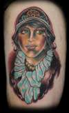 Traditional Pin Up Girl tattoo