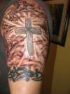 cross and doves tattoo