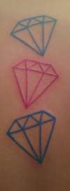 diamonds on my back, for my bros and sis. tattoo