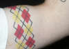 Checkered stripes tattoo