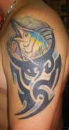 marlin with tribal tattoo