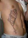 outline of handwraps on praying hands holding a cross tattoo