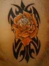 rose, flower, tribal tattoo
