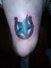 simple horseshoe and star tattoo