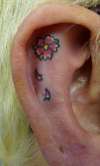 Cherry Blossom Ear Tattoo