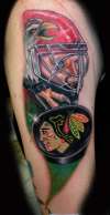 Go Blackhawks by Beto Munoz of Monkeyproink.com tattoo