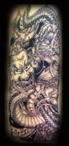 Japanese Rib tattoo by Ray Tutty tattoo