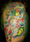 Love birds By Beto Munoz Of monkeyproink.com tattoo