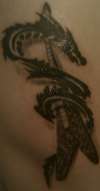 Randy Rhoads "Mythical Rocker" flying V polka dot tribute tattoo tattoo