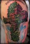 Wrigley Cross by Beto Munoz of monkeyproink.com tattoo