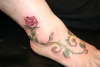 Rose and Vine foot tattoo