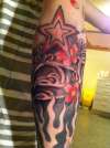 Waves and coral tattoo