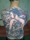 custom geisha back piece tattoo