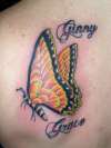 butterfly on the back tattoo