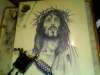 Jesus on fake skin tattoo