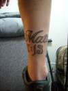 Matt 7:13 - back of leg tattoo