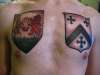 McNulty and Anderson family crests tattoo