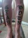 STAY DOWN tattoo