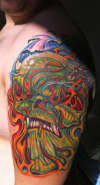 Skull flames "Cover up" tattoo