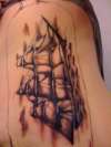 Unfinished Ship In A Bottle tattoo