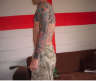 side view of body suit in progress tattoo