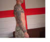 side view of body suit in progress tattoo