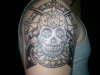 sugar skull & guns tattoo