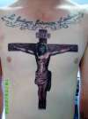 Religious Jesus on cross tattoo