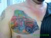 colour truck tattoo mens chest