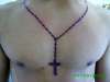 religous rosary cross jesus mens chest tattoo
