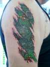 ripped flesh electronics bio mens arm tattoo
