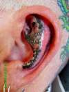 skull skeleton ear head wierd mens tattoo