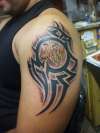 tribal with sons name tattoo