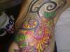Old tribal new flower tattoo