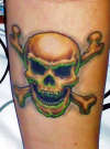 Skull and crossbones tattoo
