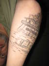 chesapeake lighthouse and crab boat tattoo
