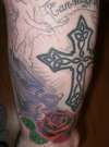 old school sparrow cross leg piece tattoo