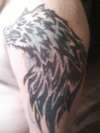 tribal wolf tattoo
