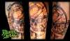 Daves compass skull - Munch Art tattoo