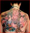 Geisha Cherry Blossom half back tattoo