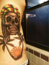 Reggae skull tattoo
