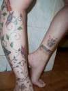 SIDE VIEW OF RT LEG...& INNER LEFT ANKLE.. tattoo