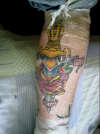 Dagger rose traditional tattoo tattoo